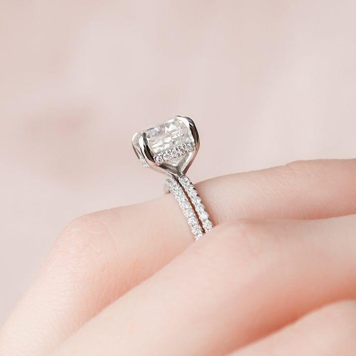 1.00CT Cushion Lab-Grown Diamond Classic Bridal Set with Matching Band (2Pcs) - JBR Jeweler