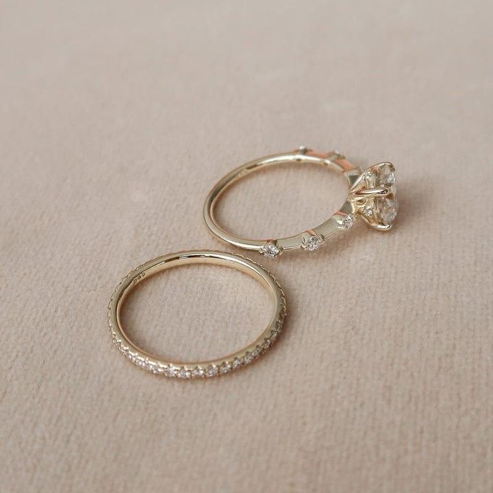 1.00CT Round Cut Lab Grown Diamond Classic Wedding Ring Set with Band (2PCS) - JBR Jeweler