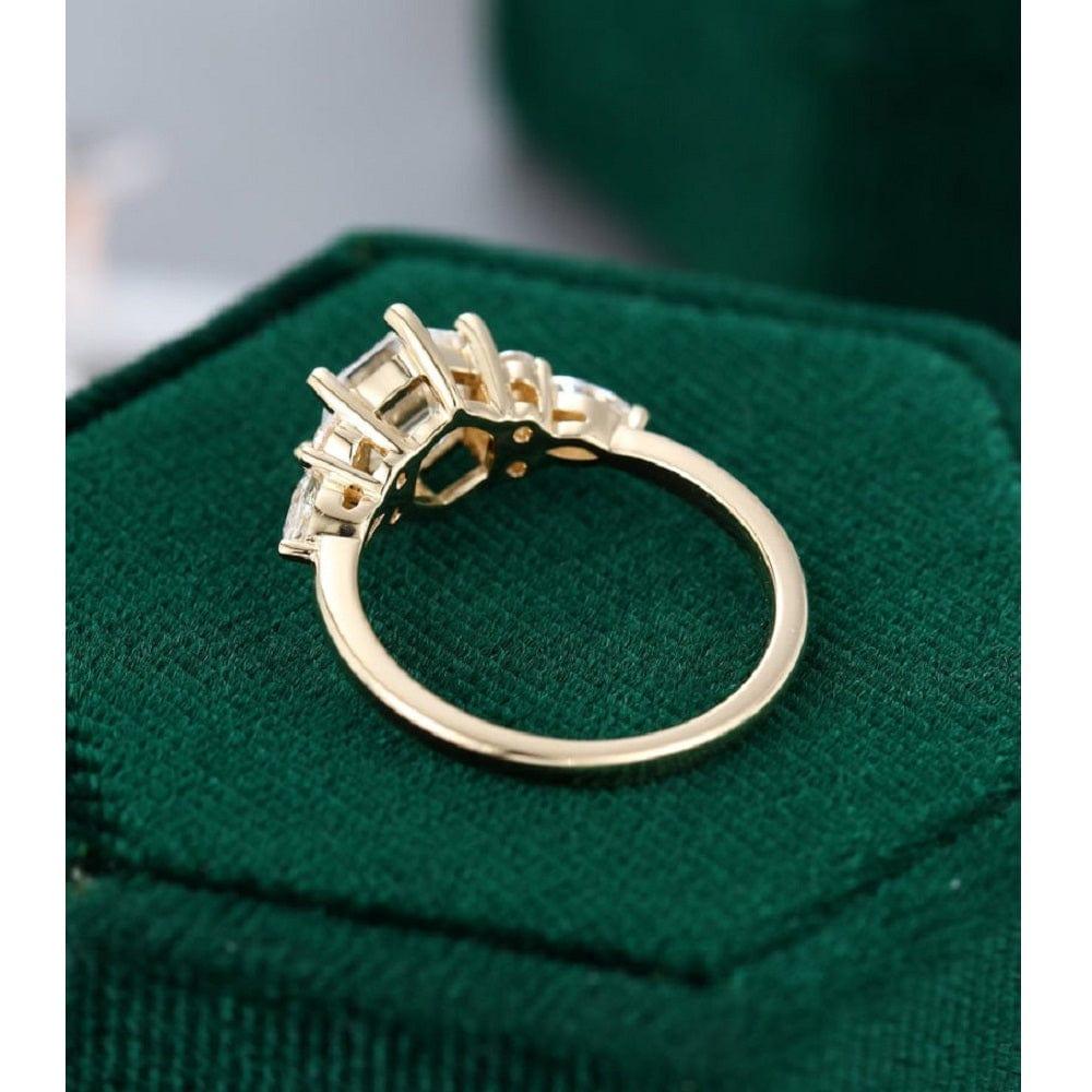 1.5CT Hexagon Cut Moissanite Engagement Ring - JBR Jeweler