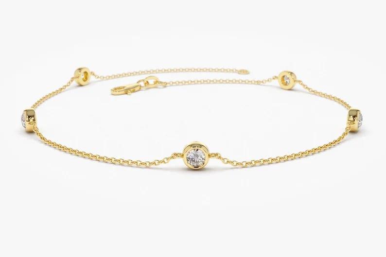 14k Solid Gold Dainty Yard Bracelet - JBR Jeweler
