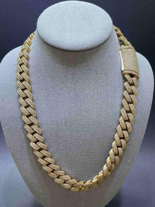18MM Round Shaped VVS Moissanite Diamond Miami Link Cuban Chain with Custom Box Clasp - JBR Jeweler