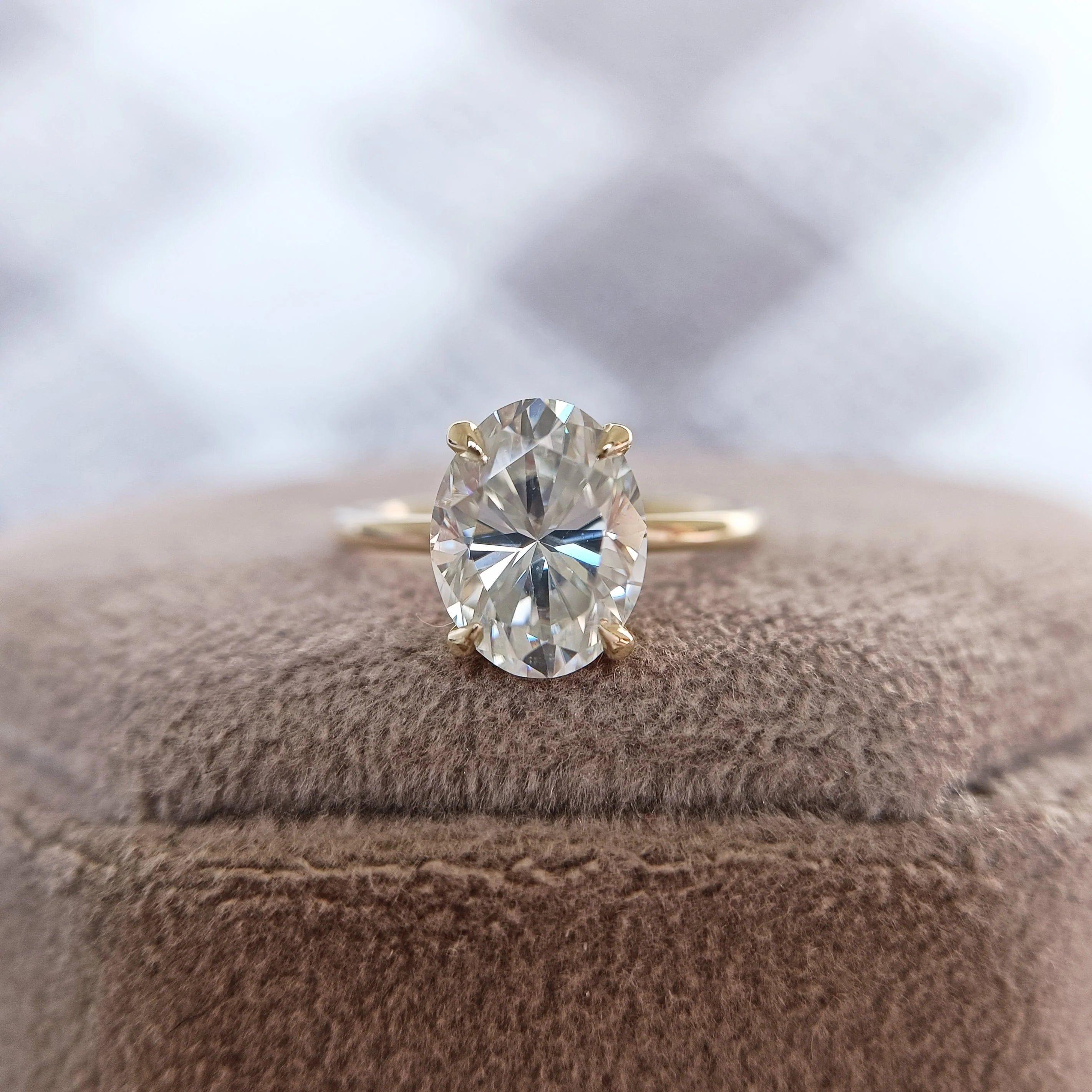 2 CT Oval Cut Solitaire Lab Grown Diamond Engagement Ring