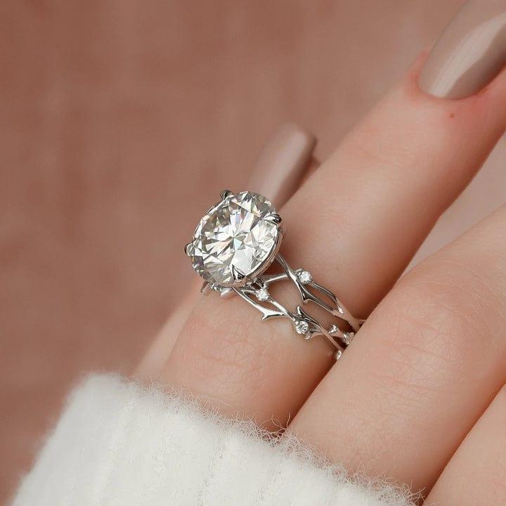 3CT Round Cut Certified Lab-Grown Diamond Wedding Ring Set With Matching Band - JBR Jeweler