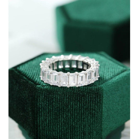 3TCT Emerald Cut Wedding Band Promise Anniversary Gift For Women - JBR Jeweler