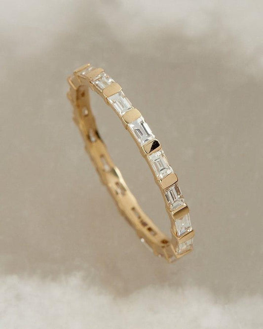 Baguette Cut Lab Grown Petite Full Eternity Wedding Band - JBR Jeweler