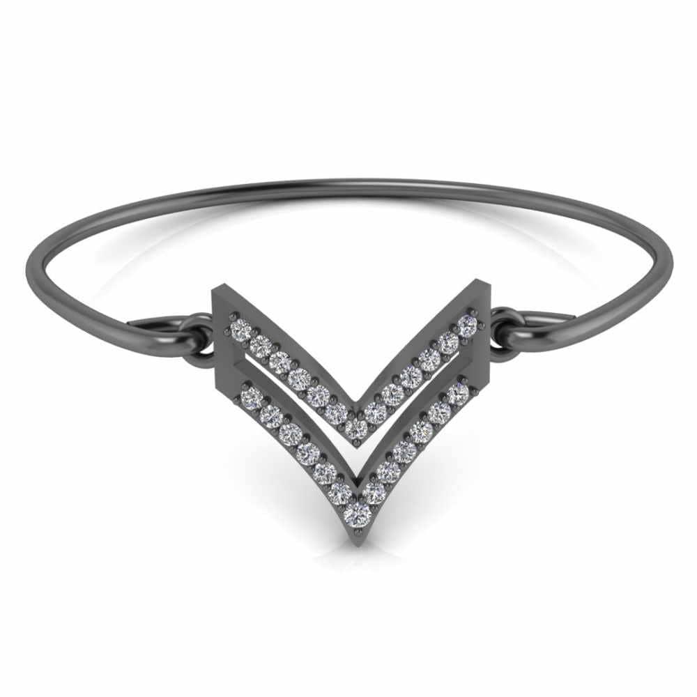 Chevron Heraldic Sterling Silver Bangle Bracelets - JBR Jeweler