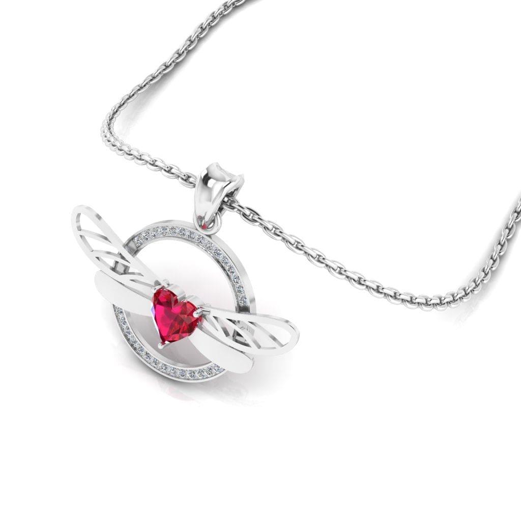 JBR Encircle Dragonfly Necklace In Sterling Silver - JBR Jeweler