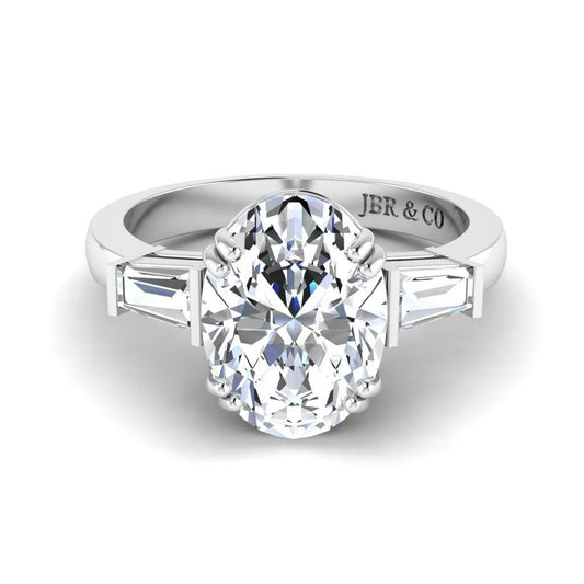 JBR Three Stone Oval Cut Sterling Silver Promise Ring - JBR Jeweler