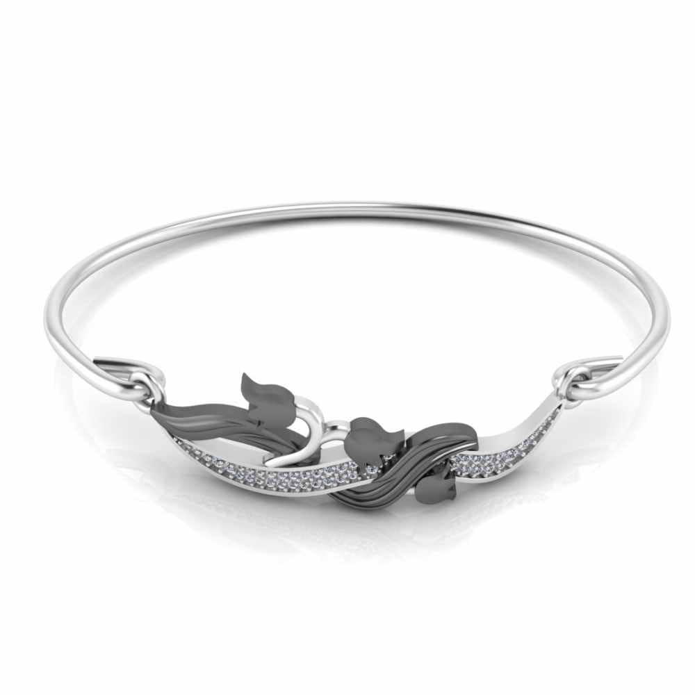 Lily of The Valley Bangle Bracelets for Womens 6 / Silver