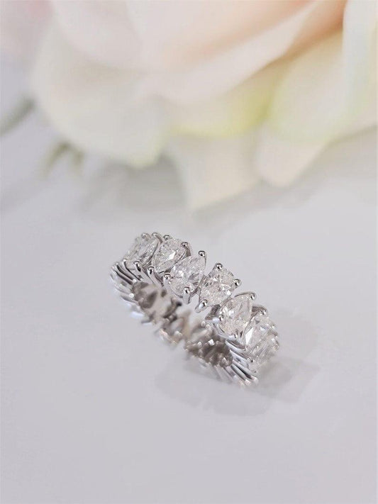 Pear Cut Lab-Grown Diamond Full Eternity Wedding Band Ring - JBR Jeweler