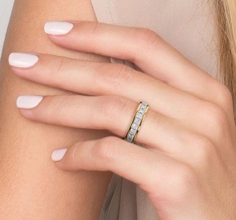 Princess Cut Lab-Grown Diamond Channel Set Wedding Ring - JBR Jeweler