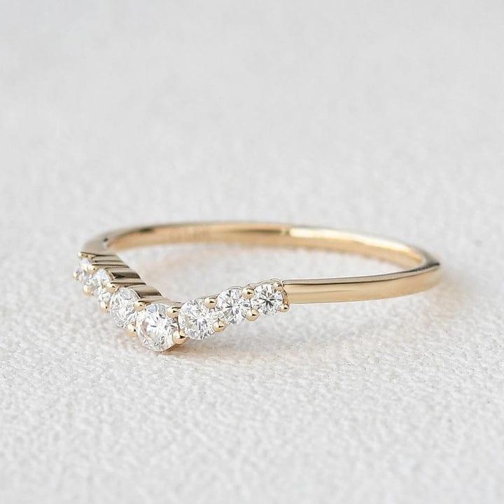 Round Cut Lab Grown-CVD Diamond Delicate Wedding Band - JBR Jeweler