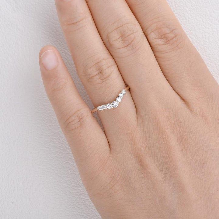 Round Cut Lab Grown-CVD Diamond Delicate Wedding Band - JBR Jeweler