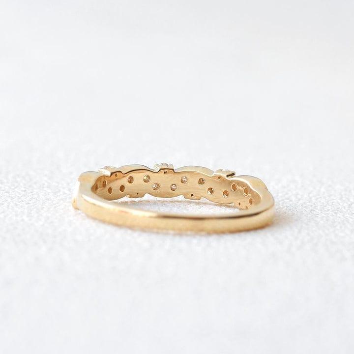 Round Cut Lab Grown-CVD Diamond Floral Vintage Wedding Band Ring - JBR Jeweler