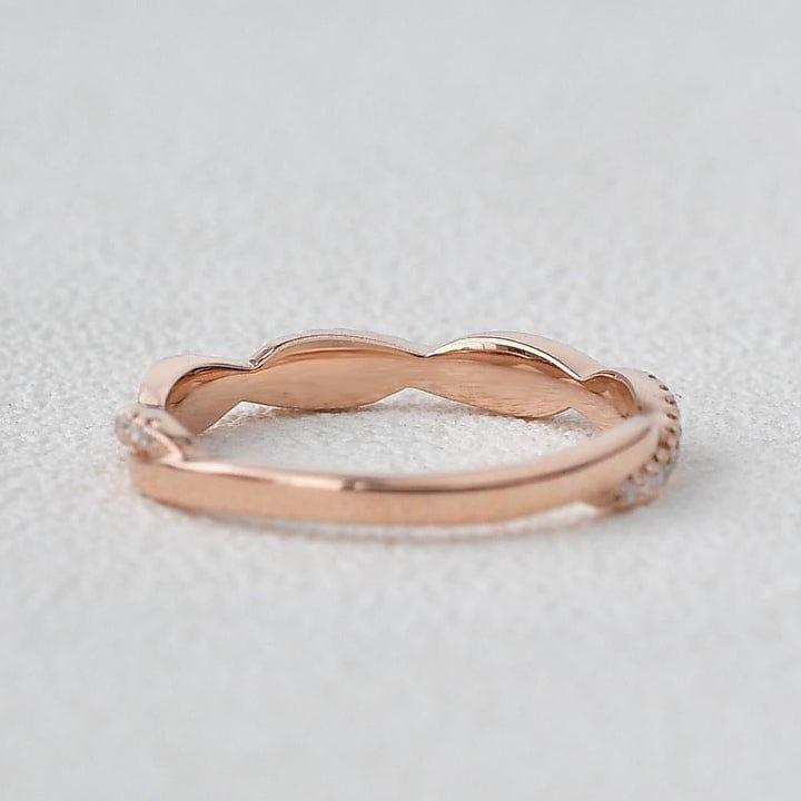 JBR Jeweler Lab Grown Wedding Ring Round Cut Lab Grown-CVD Diamond Infinity Twist Wedding Band Ring