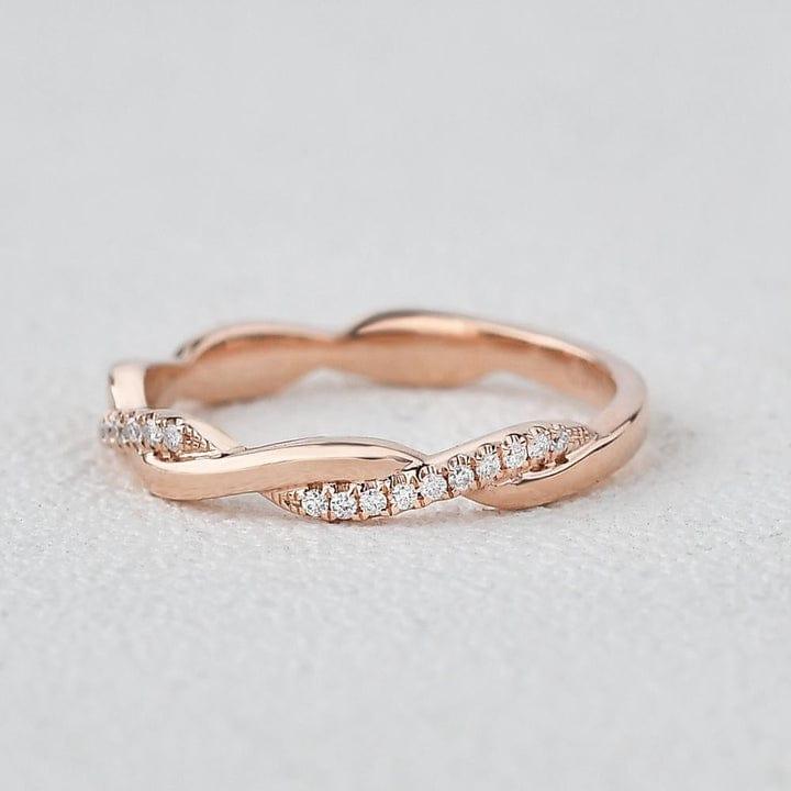 JBR Jeweler Lab Grown Wedding Ring Round Cut Lab Grown-CVD Diamond Infinity Twist Wedding Band Ring