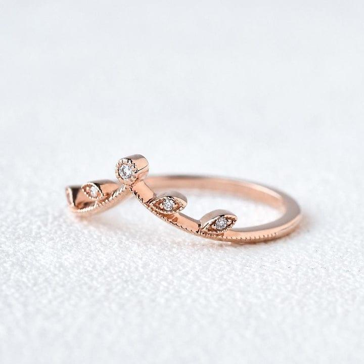 Round Cut Lab Grown-CVD Diamond V Delicate Wedding Band - JBR Jeweler