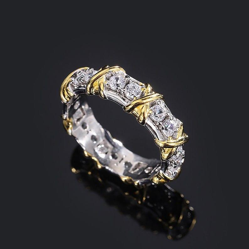 Round Cut Lab-Grown Diamond X Wedding Promise Ring - JBR Jeweler