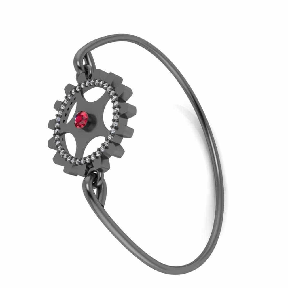 Steampunk Gear Sterling Silver Bangle Bracelete for womens - JBR Jeweler