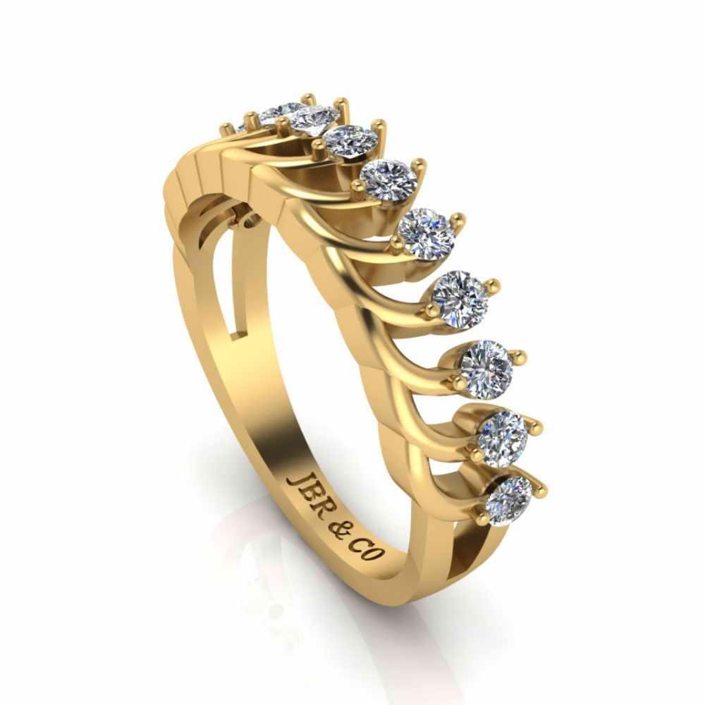 Tiara Crown Style Wedding Sterling Silver Ring - JBR Jeweler