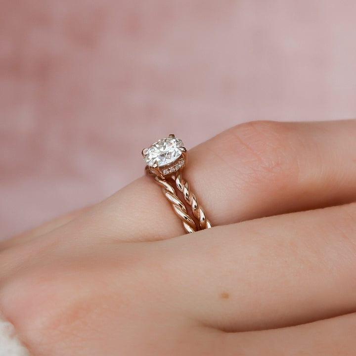 0.70CT Round Cut Lab Grown Diamond Twist Wedding Ring Set with Band (2PCS) - JBR Jeweler