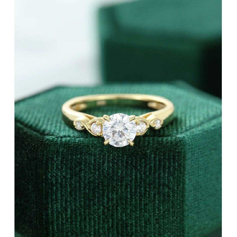 1.00 CT Round Cut Euro Antique Diamond Moissanite Engagement Ring - JBR Jeweler