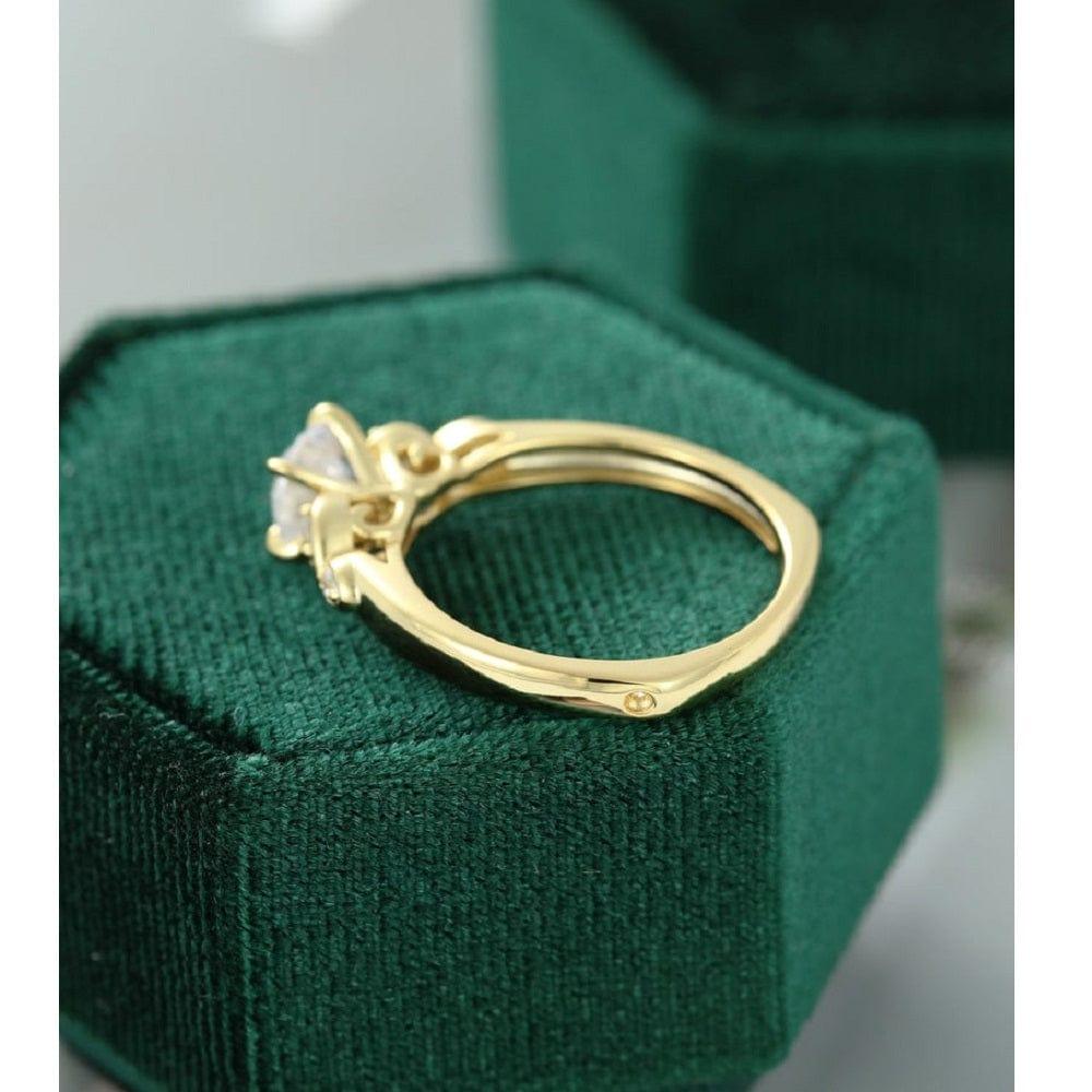 1.00 CT Round Cut Euro Antique Diamond Moissanite Engagement Ring - JBR Jeweler