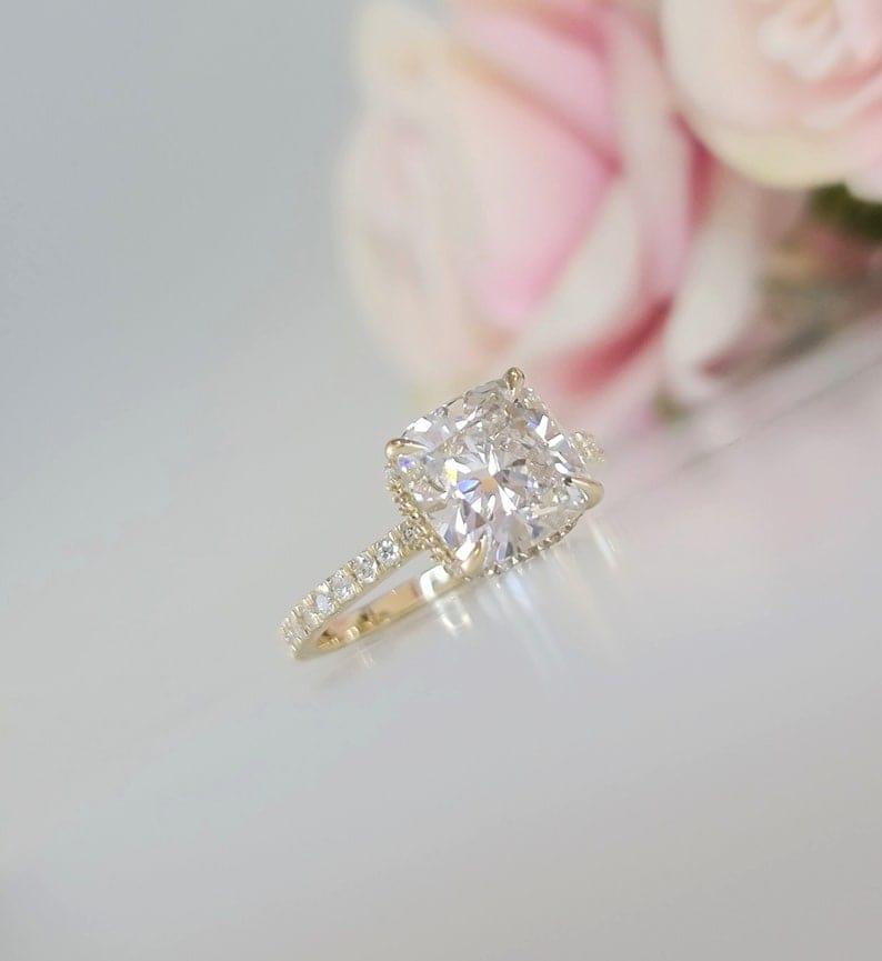 1.00Ct Cushion Cut Lab Grown-CVD Diamond Engagement Ring - JBR Jeweler