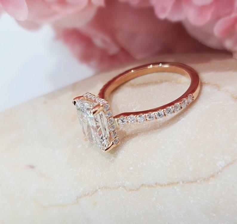 1.00Ct Radiant Lab grown-CVD Solitaire Diamond Engagement Ring - JBR Jeweler
