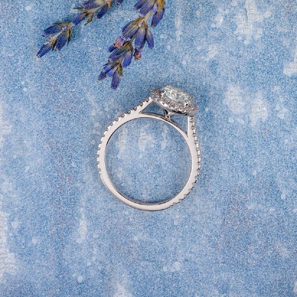 1.00CT White Gold Classic Halo Wedding Moissanite Engagement Ring - JBR Jeweler