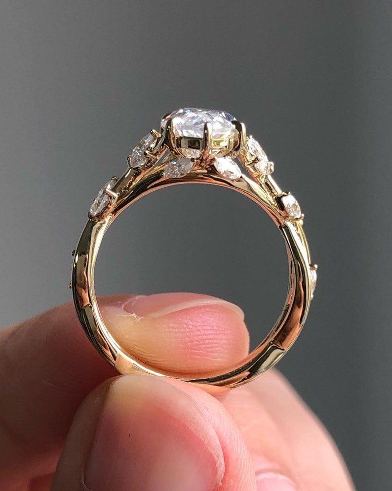 1.50 CT Marquise Diamond Cluster Moissanite Wedding Engagement Ring - JBR Jeweler