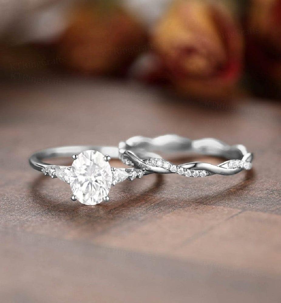 Stacked oval engagement shop ring