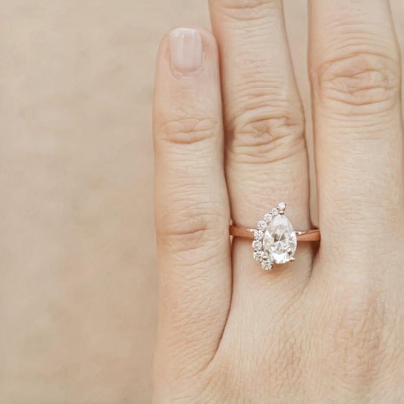 1.50CT Pear Cut Lab-Grown Diamond Art Nouveau Engagement Ring - JBR Jeweler