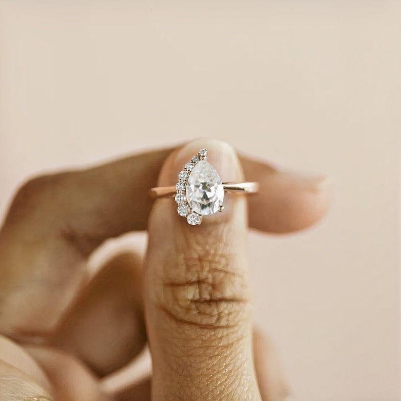 1.50CT Pear Cut Lab-Grown Diamond Art Nouveau Engagement Ring - JBR Jeweler