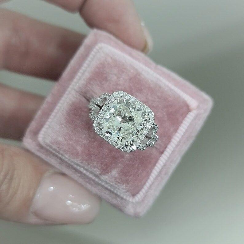 1.5CT Cushion Cut Lab-Grown Diamond Luxury Engagement Ring - JBR Jeweler