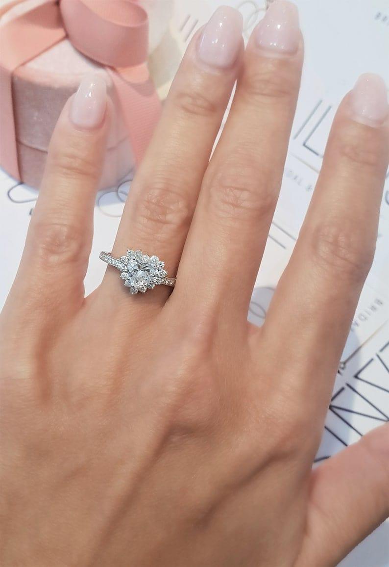 1.5CT Heart Cut Certified Lab-Grown Diamond Halo Engagement Ring - JBR Jeweler
