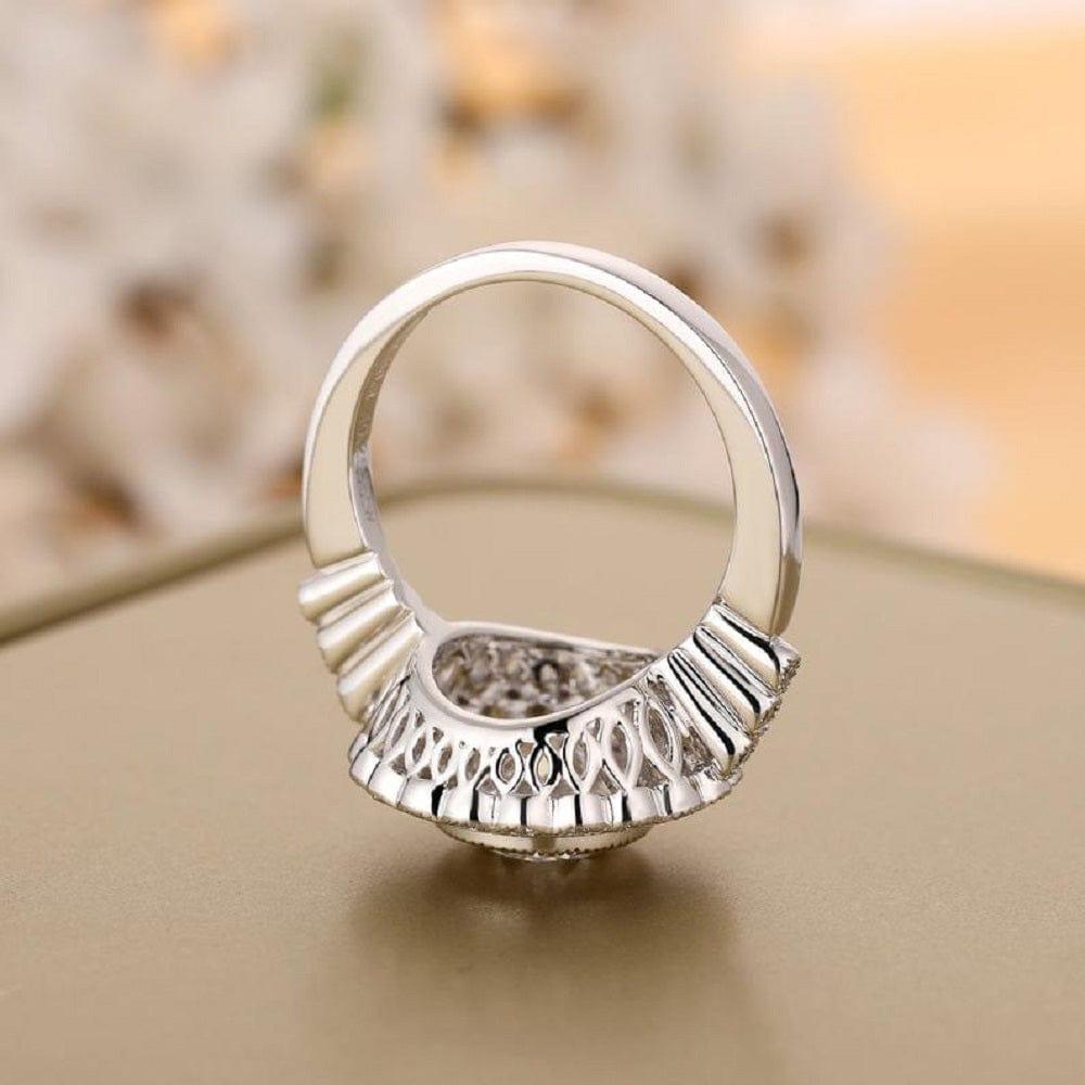 1.5CT Round Cut Center Art Deco Bezel Set Solid White Gold Moissanite Anniversary Ring Gift - JBR Jeweler