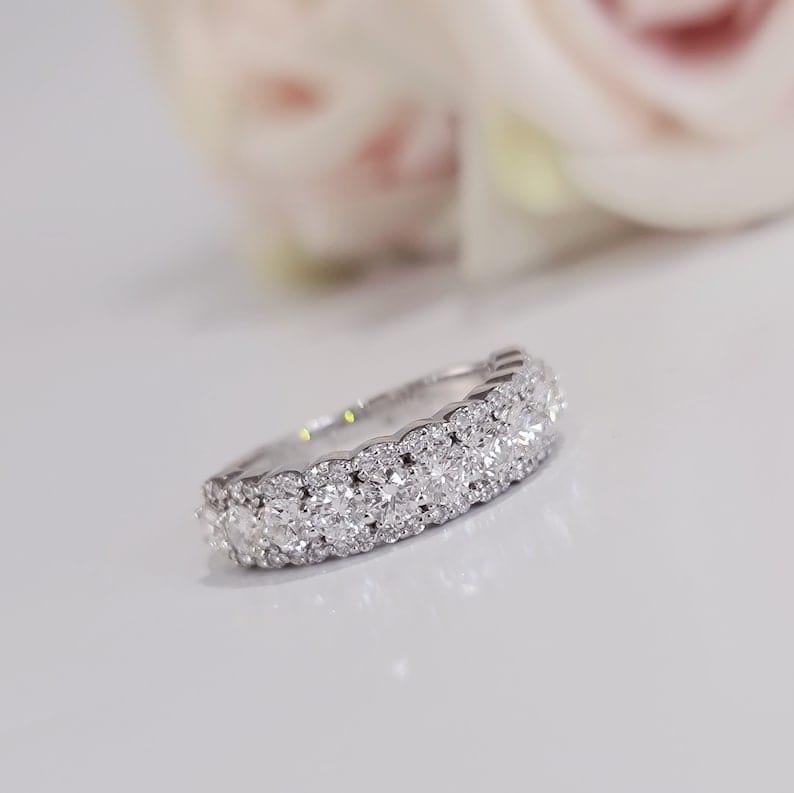 1.60Ct CVD lab grown Diamond Half eternity Stacking Wedding Band - JBR Jeweler
