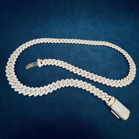12MM VVS Round Moissanite Diamond Cuban link Chain - JBR Jeweler