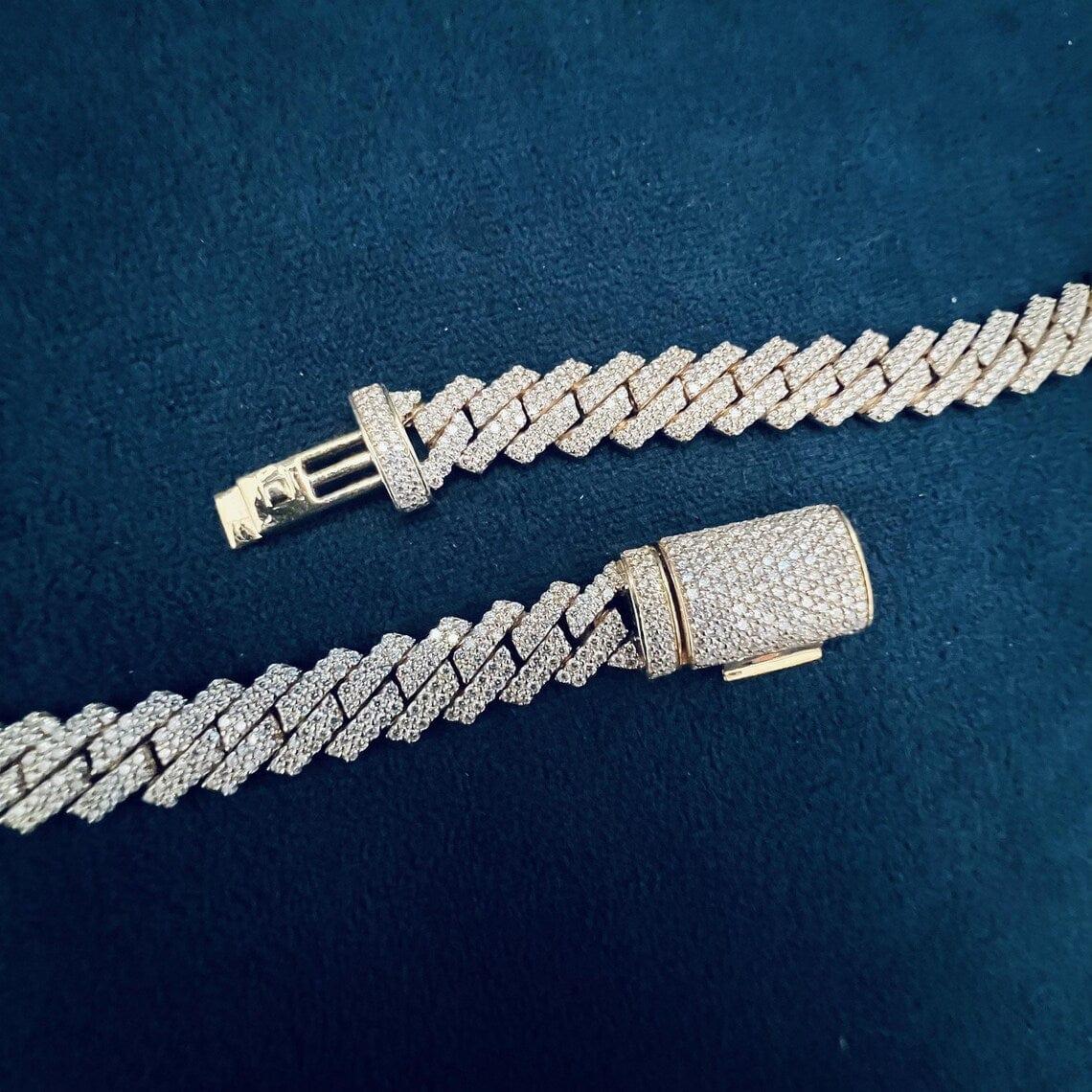 12MM VVS Round Moissanite Diamond Cuban link Chain - JBR Jeweler