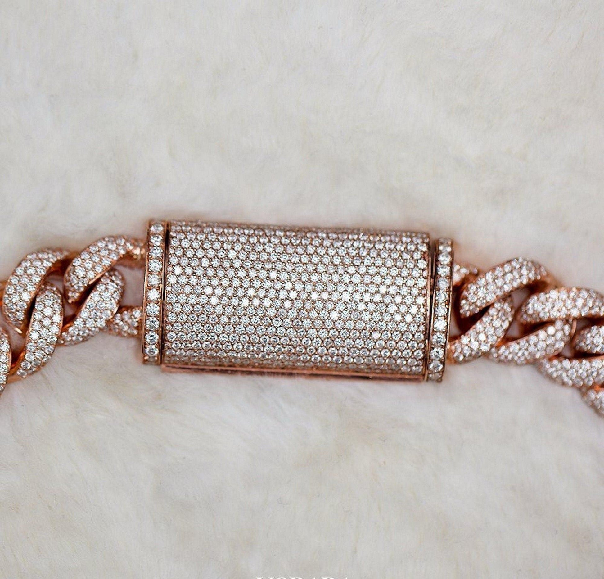 14 MM VVS Moissanite Diamond Iced Out Hip Hop Cuban link Chain - JBR Jeweler