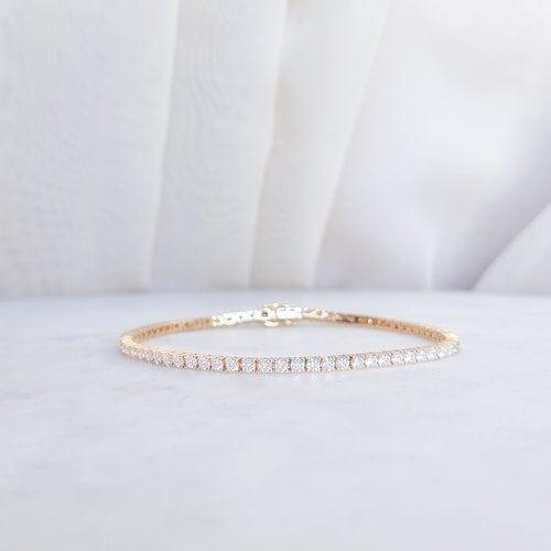 14k Gold Diamond 2.00MM Tennis Bracelet - JBR Jeweler
