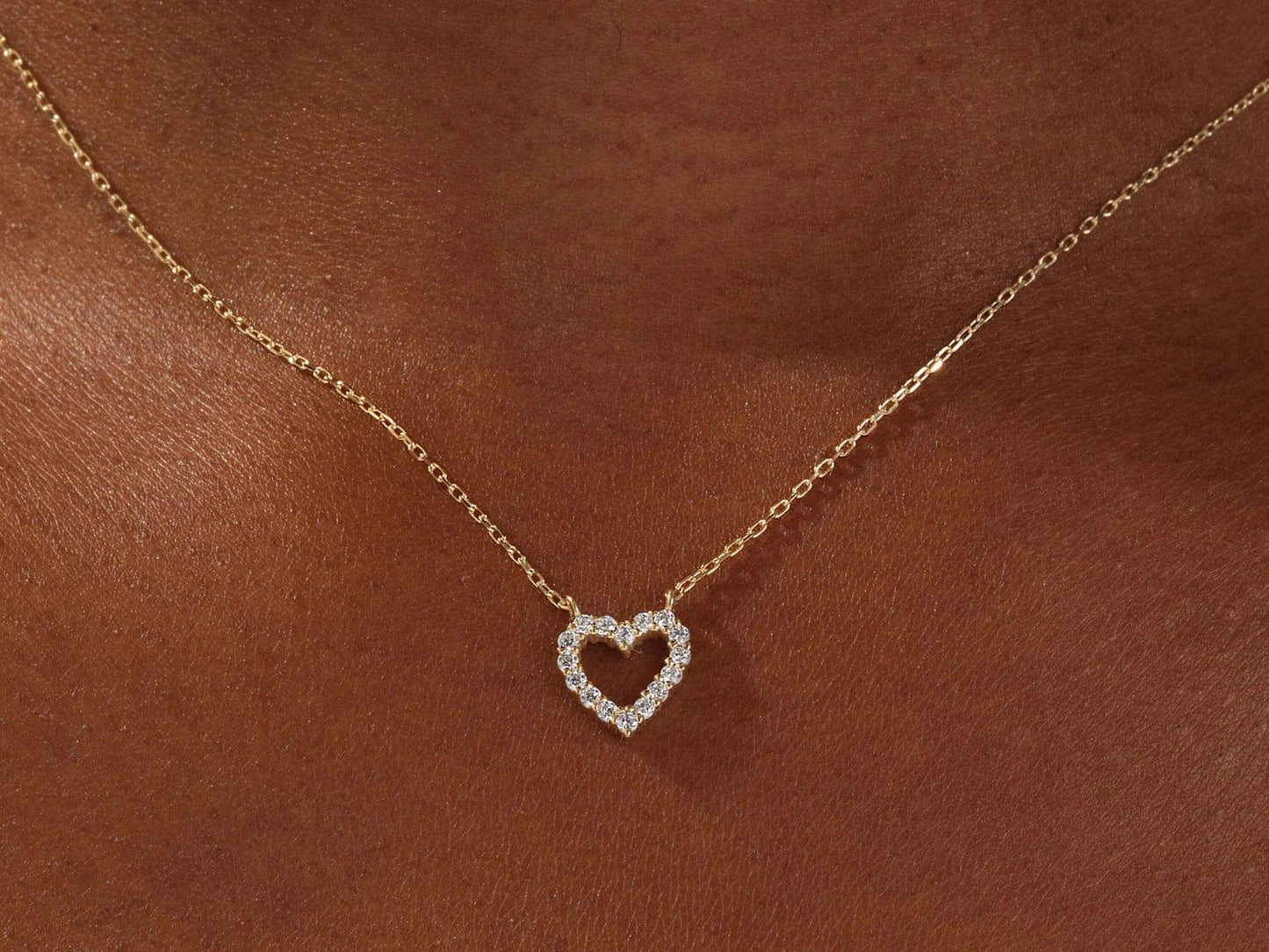 14k Gold Moissanite Diamonds Heat Style Cluster Pendant Necklace - JBR Jeweler