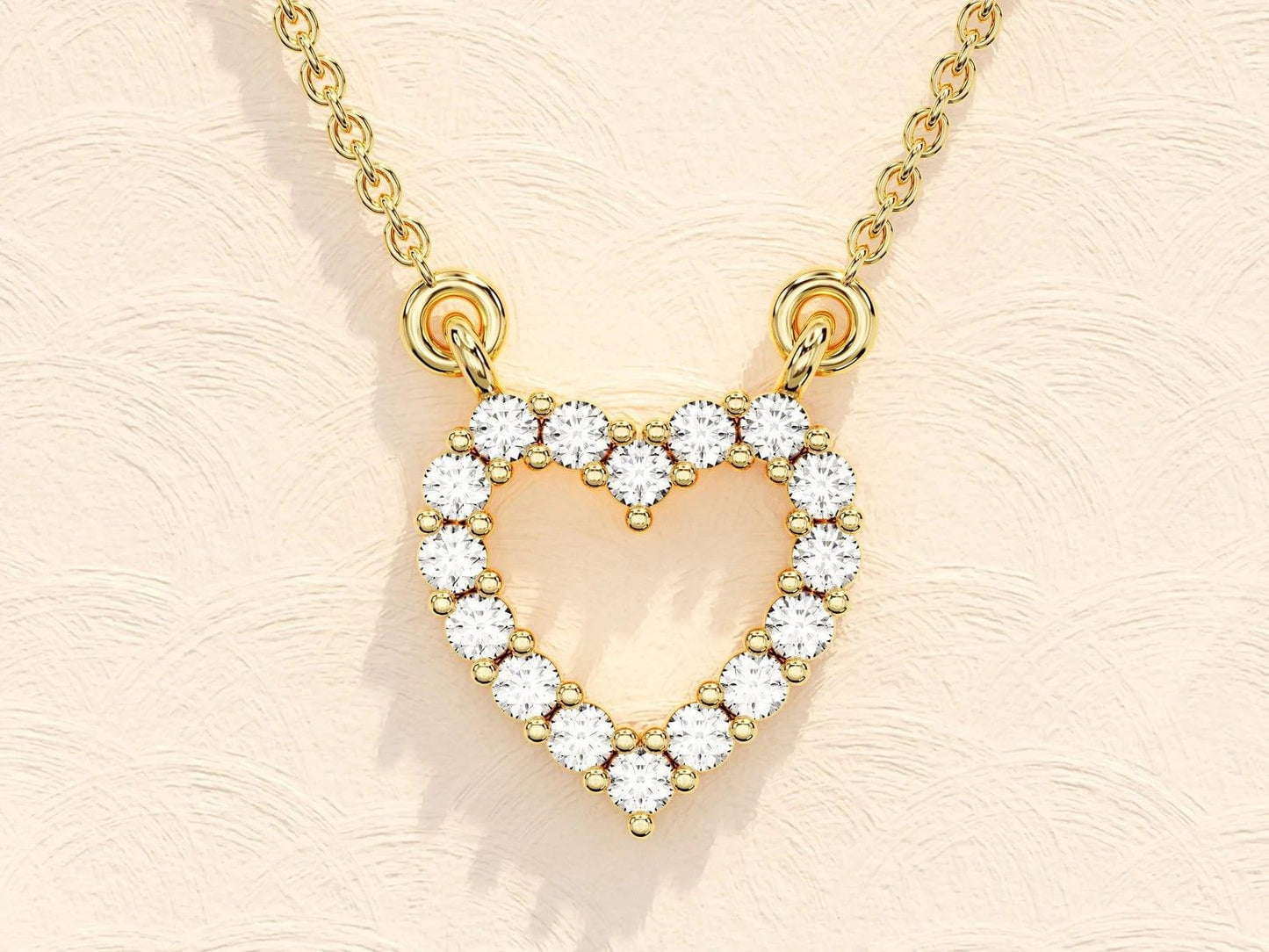 14k Gold Moissanite Diamonds Heat Style Cluster Pendant Necklace - JBR Jeweler