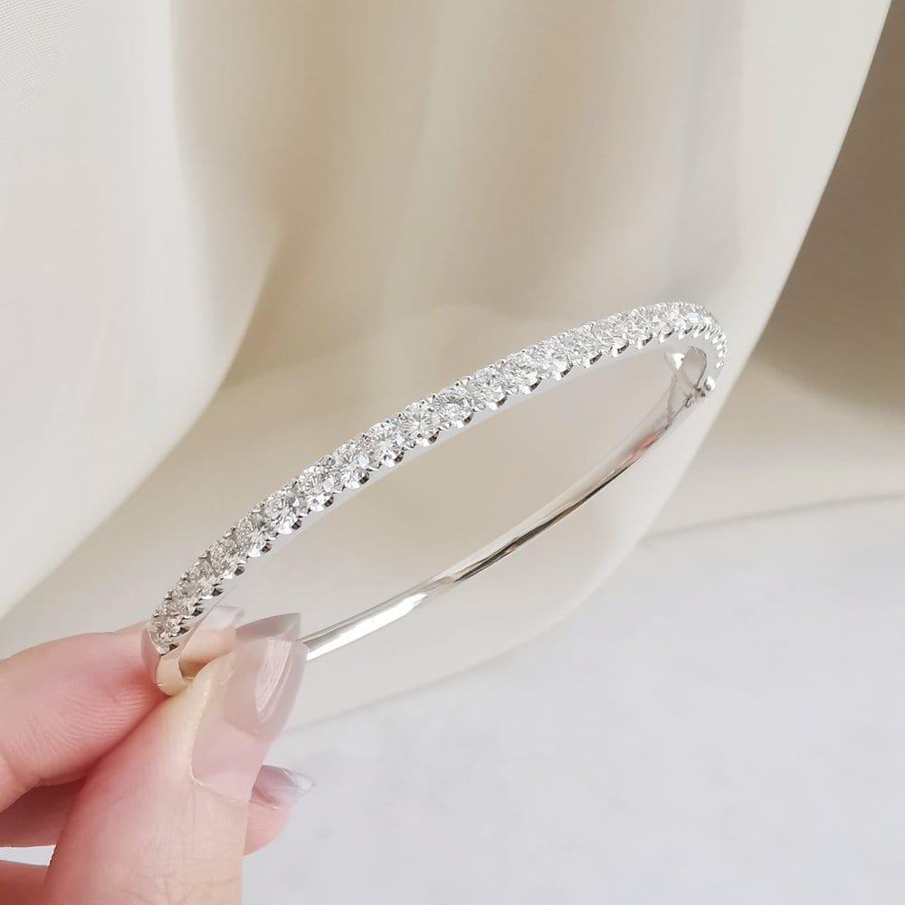 14k Gold Sparkling Diamond Bangle Bracelet - JBR Jeweler