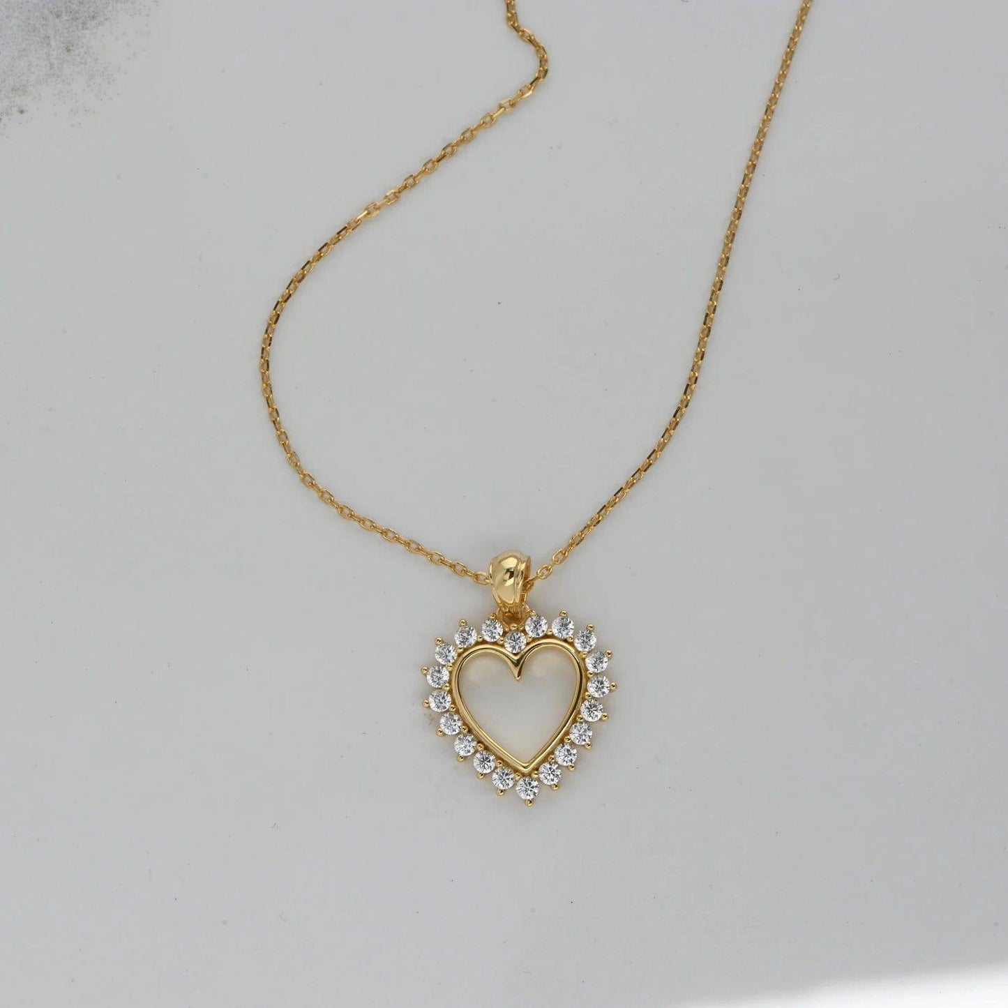 14k Gold Super Heart Moissanite Diamond Layering Necklace - JBR Jeweler