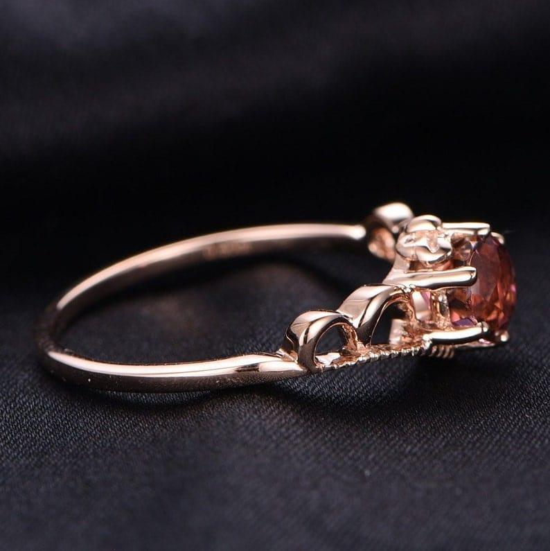 14K Pink Tourmaline Rose Gold Filigree Engagement Ring - JBR Jeweler
