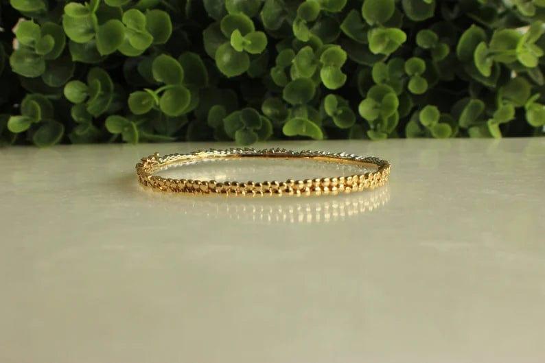 14k Solid Gold Cluster Design Diamond Bracelet - JBR Jeweler