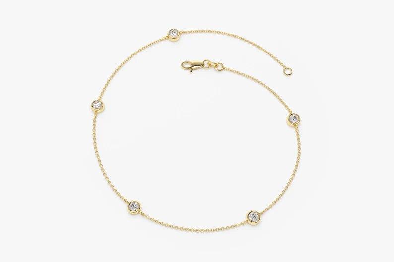 14k Solid Gold Dainty Yard Bracelet - JBR Jeweler