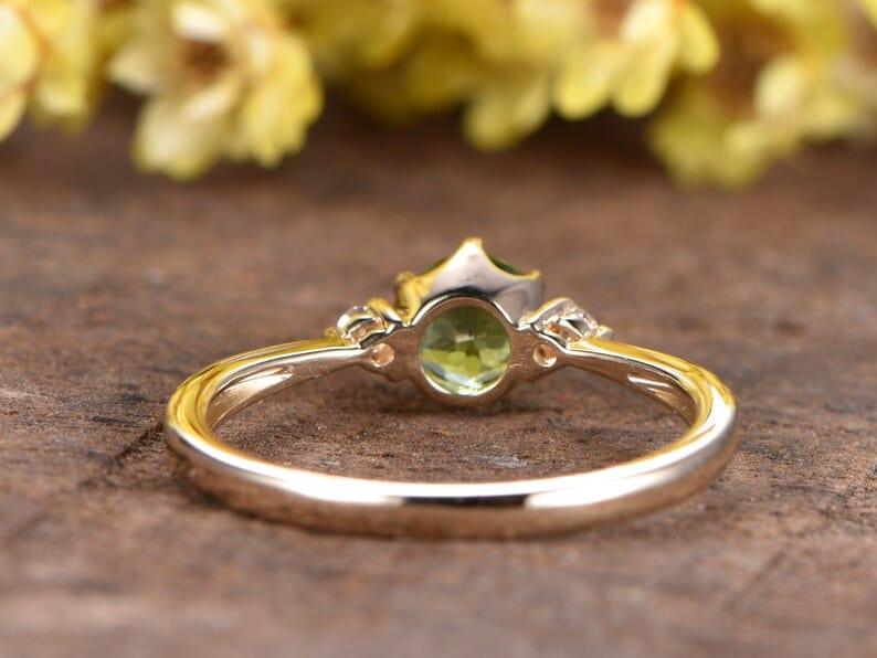 14k Solid gold Green Tourmaline wedding Anniversary ring - JBR Jeweler